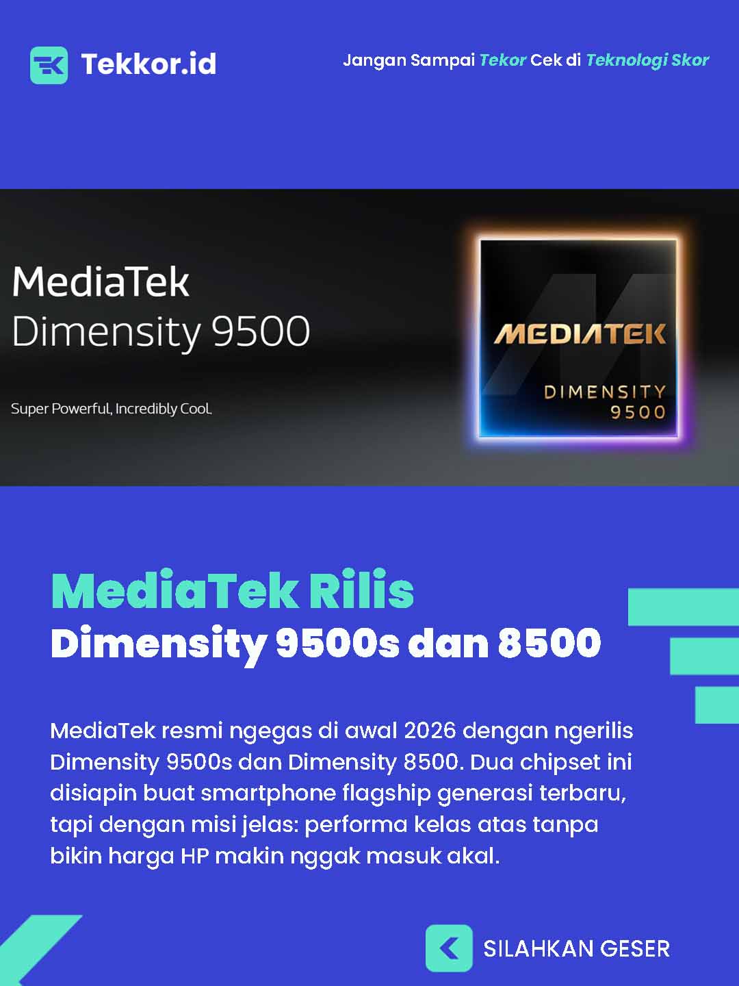 MediaTek Rilis Dimensity 9500s dan 8500