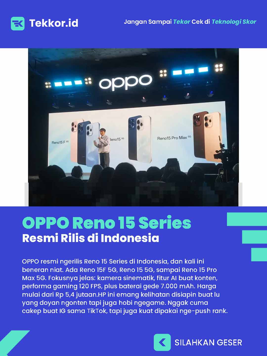 OPPO Reno 15 Series Rilis di Indonesia