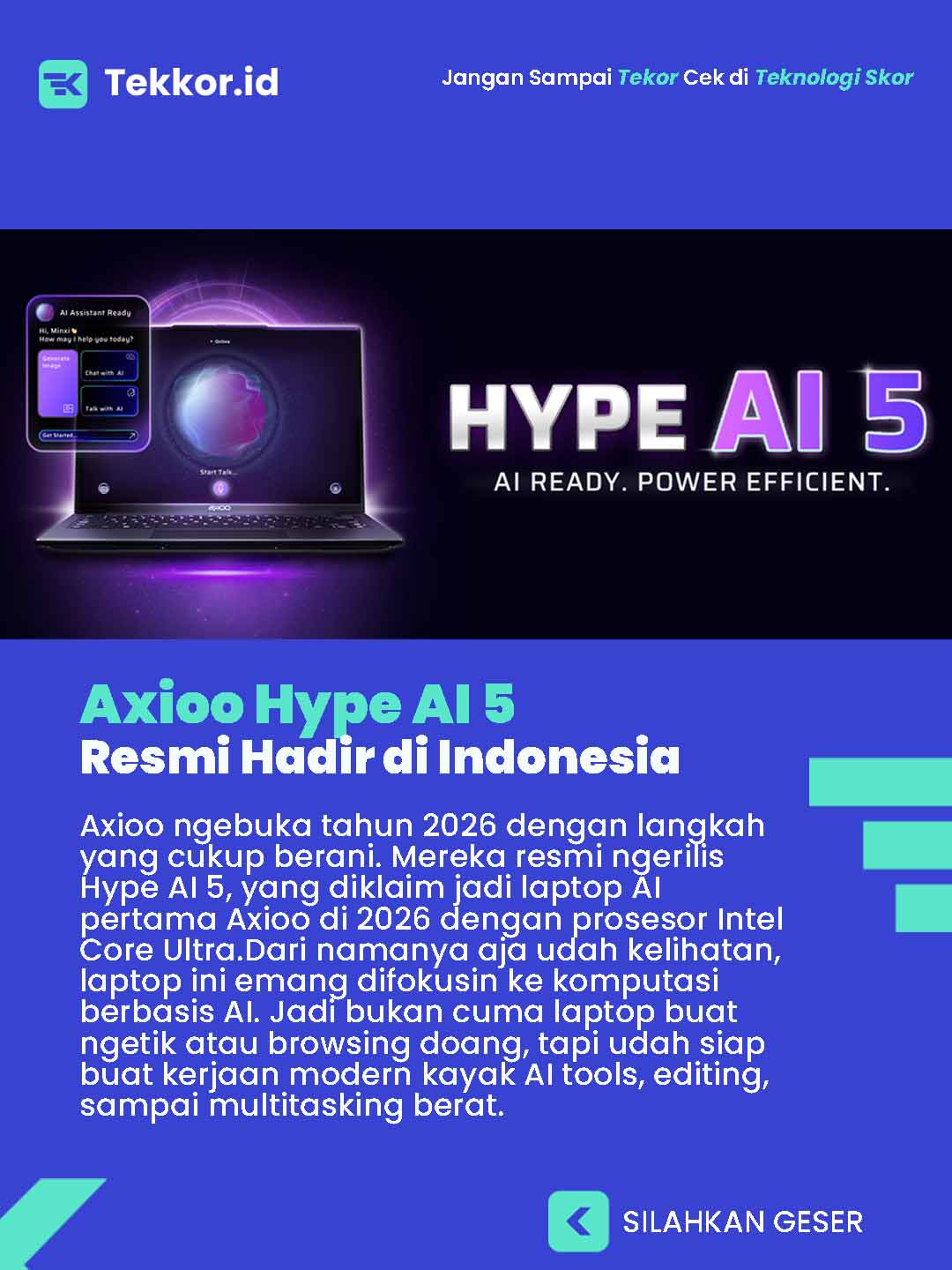 Axioo Hype AI 5 Resmi Rilis Di Indonesia