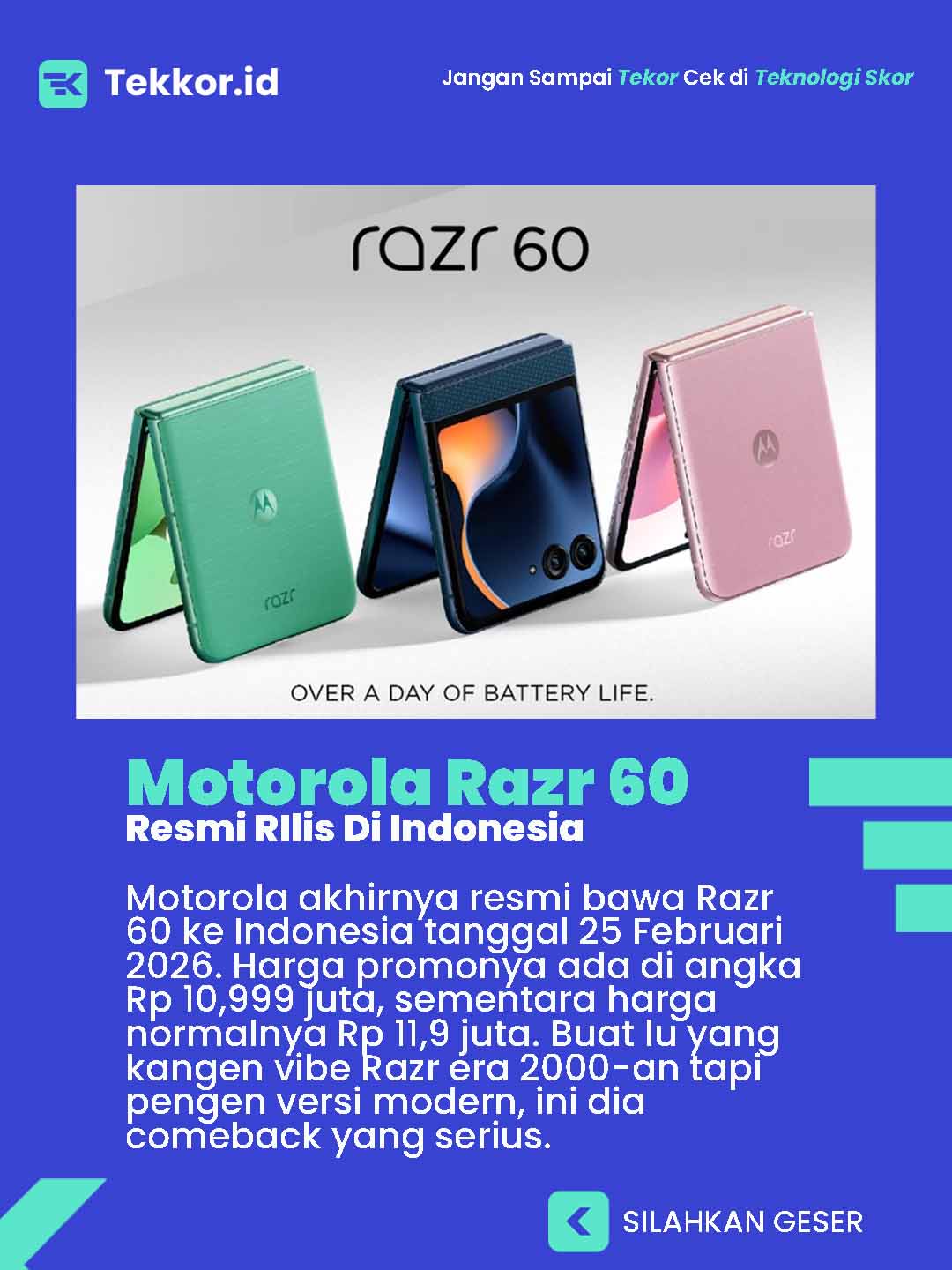 Motorola Razr 60 Resmi Rilis Di Indonesia!