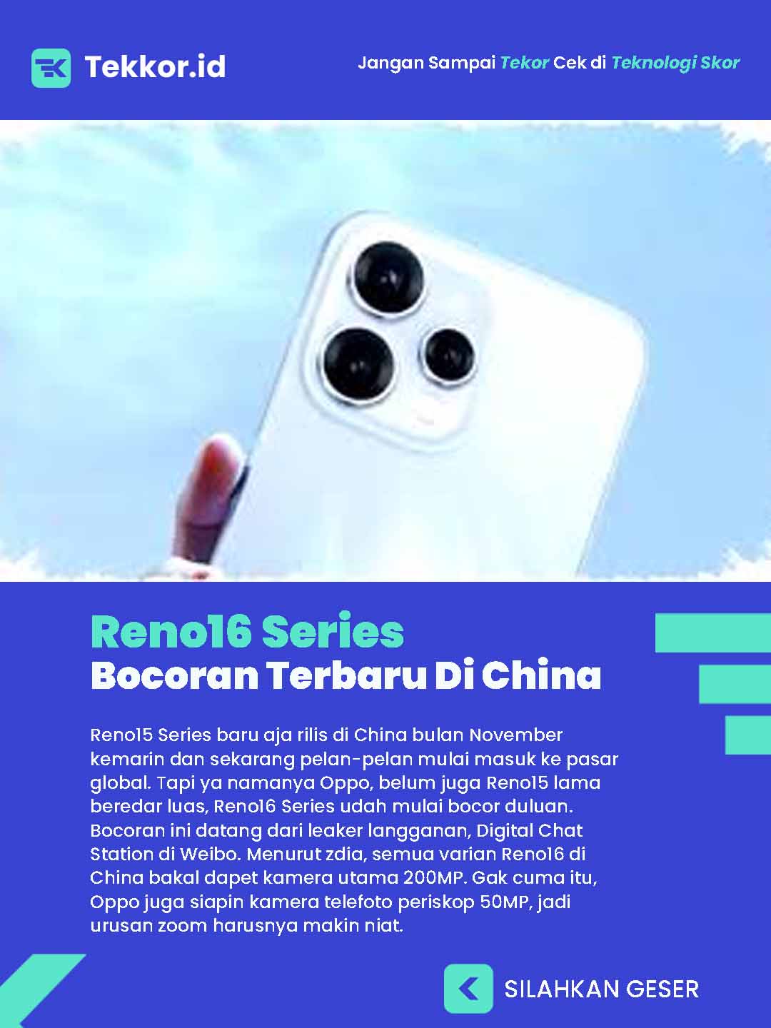Belum Rilis Reno16 Series Sudah Bocor Duluan Di China