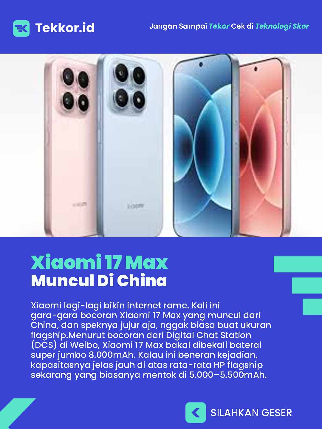 Xiaomi 17 Max Siap Jadi Raja Baterai Flagship