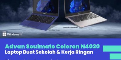 Advan Soulmate Celeron N4020, Solusi Laptop Budget 2026