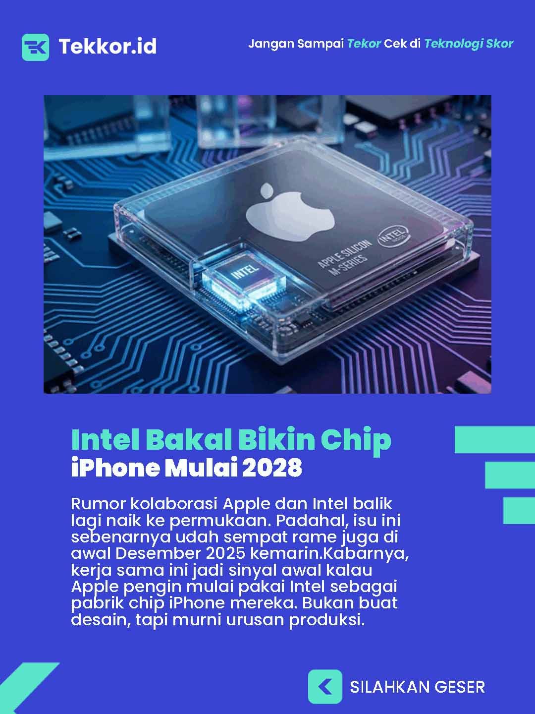 Intel Bakal Bikin Chip iPhone Mulai 2028