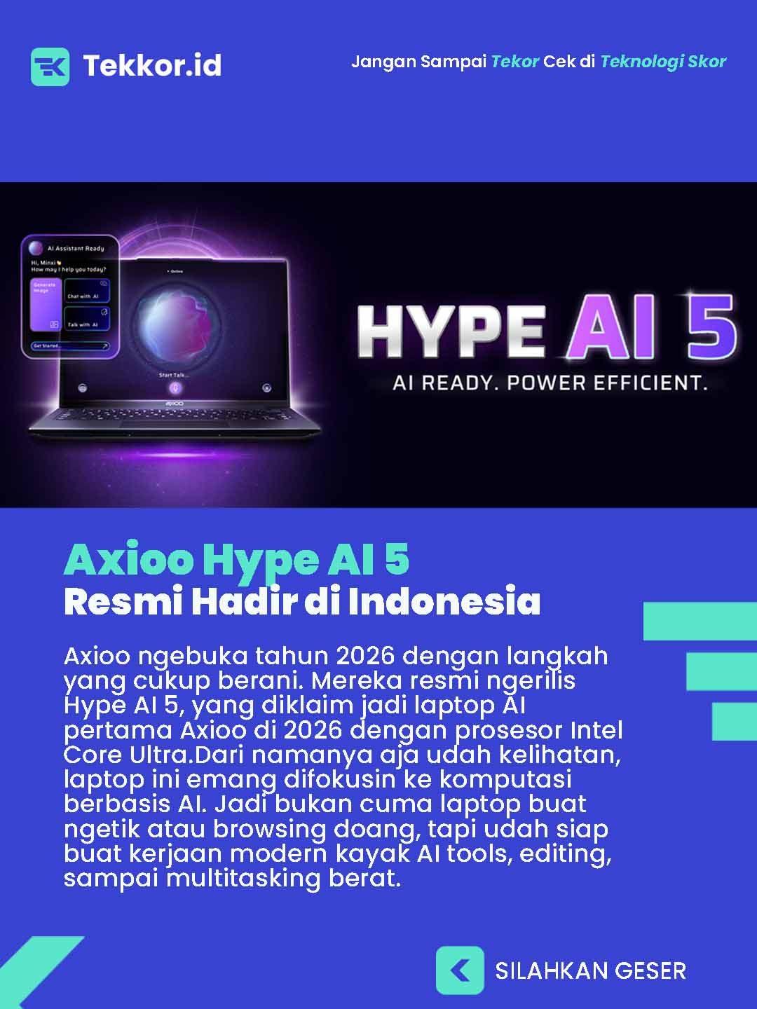 Axioo Hype AI 5 Resmi Rilis Di Indonesia