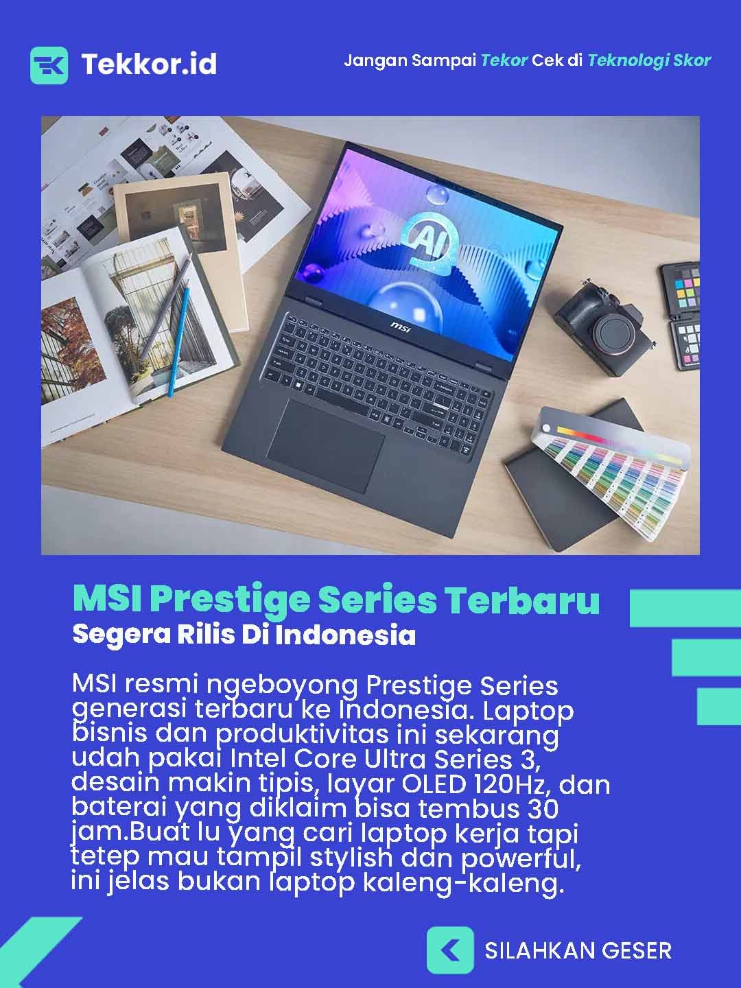 MSI Prestige Terbaru Resmi Rilis Di Indonesia
