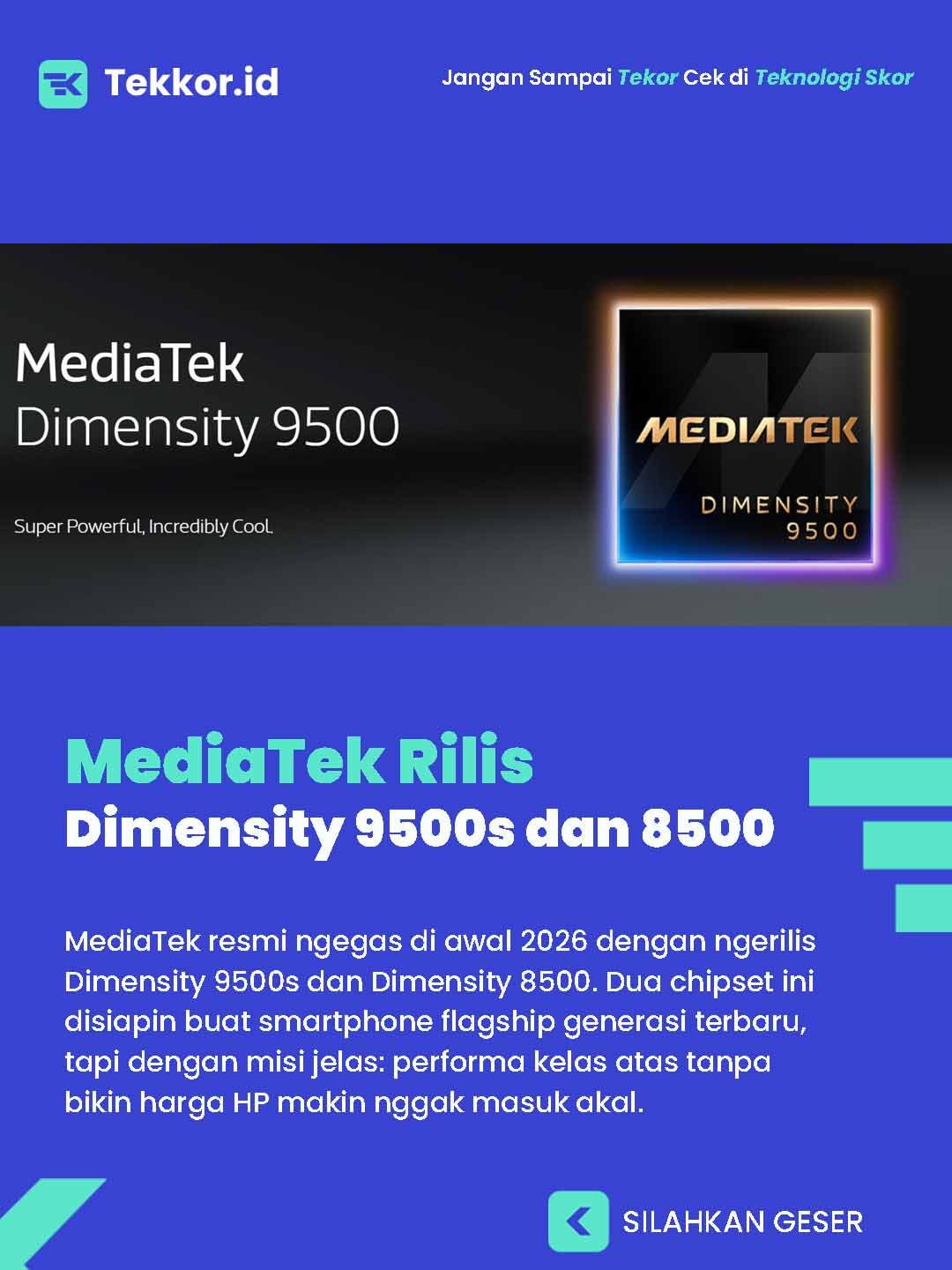 MediaTek Rilis Dimensity 9500s dan 8500