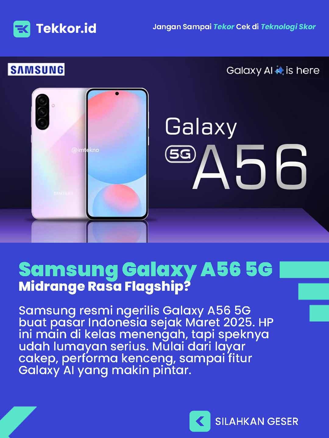 Samsung Galaxy A56 5G Smartphone Midrange dengan Galaxy AI