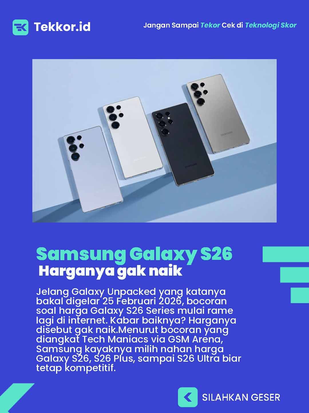 Bocoran Harga Galaxy S26 Series Samsung Tahan Harga?