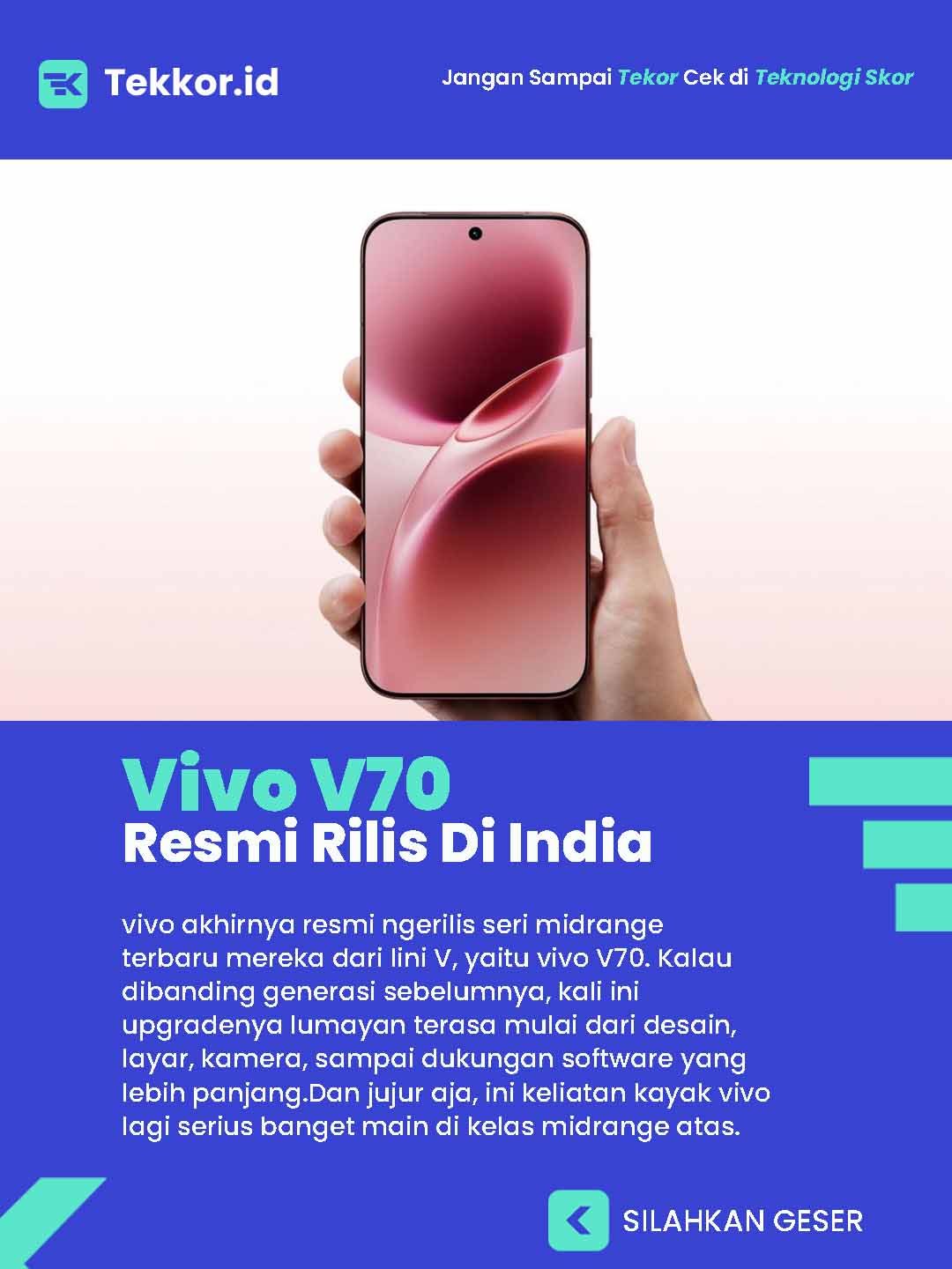Vivo V70 Resmi Rilis Di India