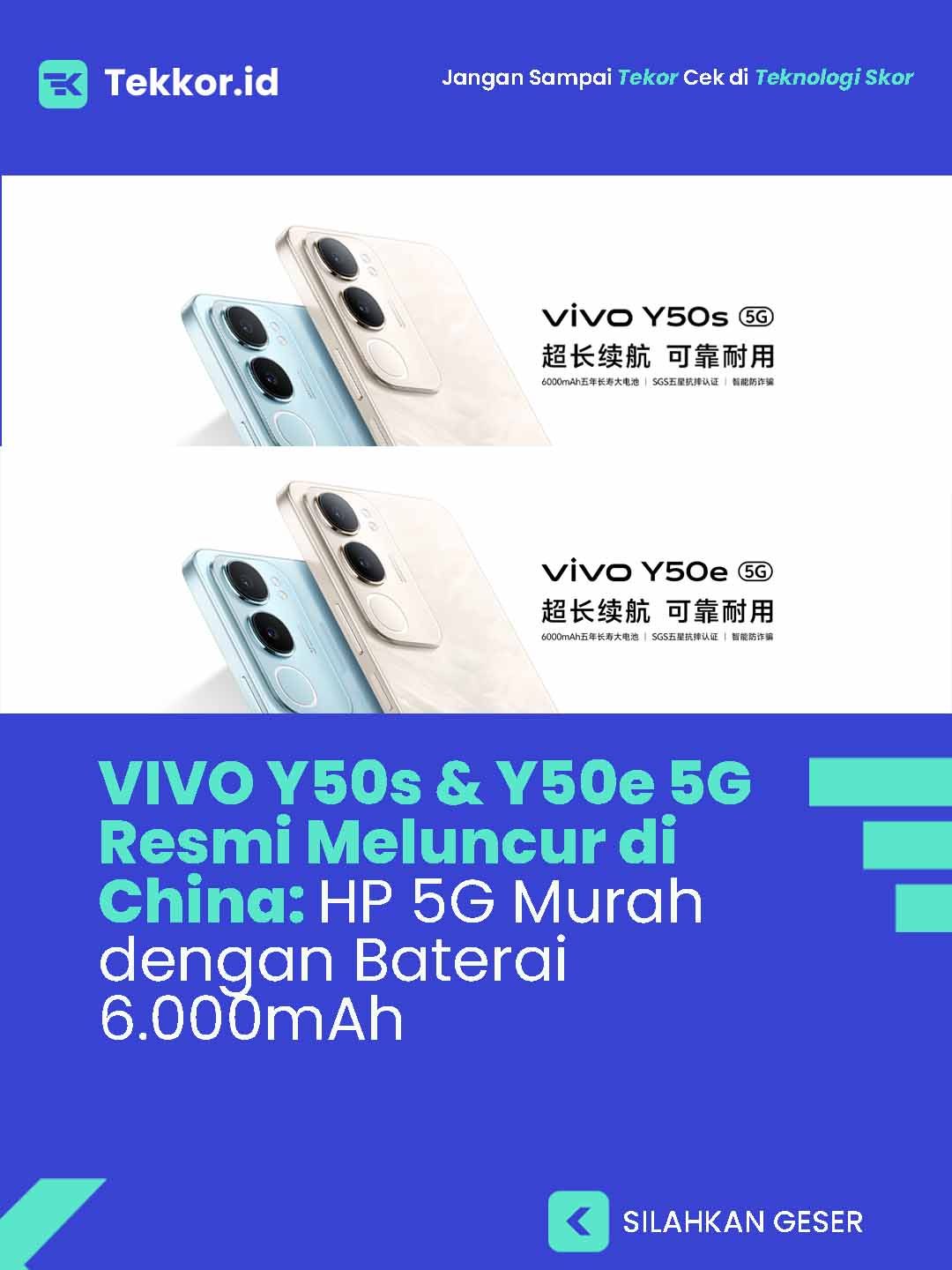 VIVO resmi rilis Y50s 5G & Y50e 5G